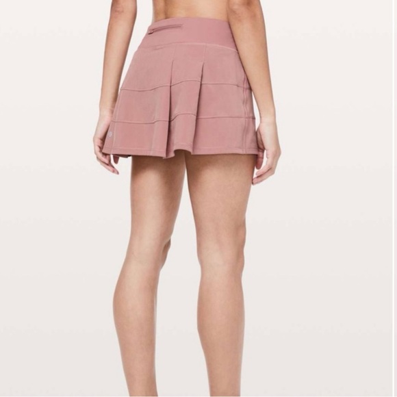 lululemon athletica Dresses & Skirts - Lululemon Pace Rival Mid-Rise Skirt Size 6 Pockets Pink Taupe, Run Golf Tennis